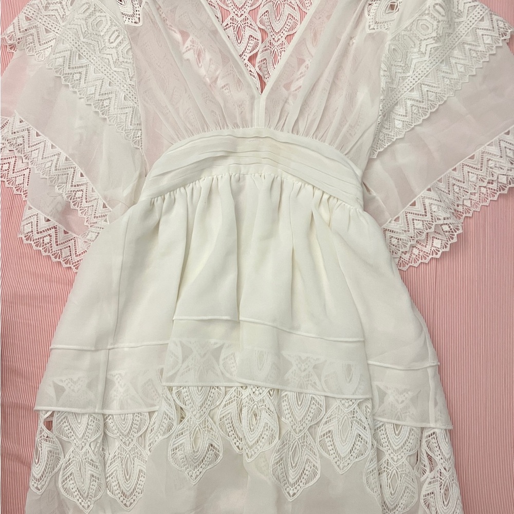 IRO White Lace Midi Dress